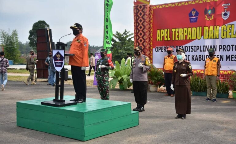  Mesuji dalam melaksanakan new normal yang dipimpin Bupati Mesuji Saply TH, sebagai persiapan awal maka dilaksanakan kegiatan sosialisasi dan penegakan disiplin untuk mengikuti protokol kesehatan dalam rangka tatanan new normal