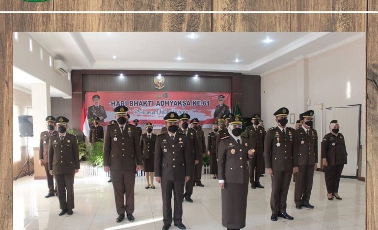  Pada hari Kamis, 22 Juli 2021 telah dilaksanakan giat upacara memperingati Hari Bhakti Adhyaksa yang ke-61