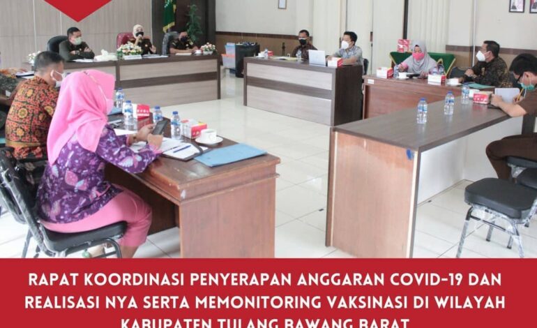  00 WIB bertempat di aula Kantor Kejaksaan Negeri Tulang Bawang, Kepala Kejaksaan Negeri Tulang Bawang beserta jajaran telah melaksanakan Rapat Koordinasi Penyerapan Anggaran Covid-19 dan Realisasi nya serta Memonitoring Vaksinasi di Kabupaten Tulang Bawang Barat sesuai dengan perintah Jaksa Agung Republik Indonesia dan Kepala Kejaksaan Tinggi Lampung yang disampaikan secara virtual