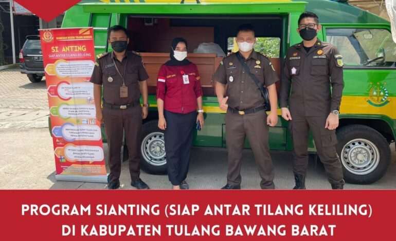  Rabu, 25 Agustus 2021 telah dilaksanakan giat Program SiAnting (Siap Antar Tilang Keliling) bertempat di Islamic Center Kabupaten Tulang Bawang Barat
