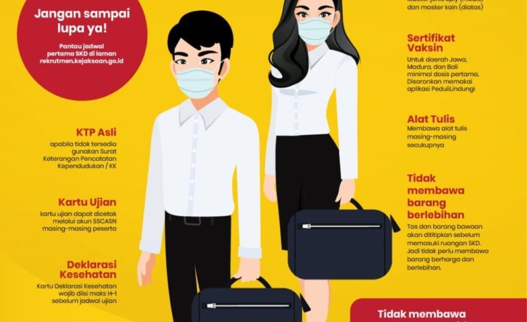  Bagi kalian peserta SKD Kejaksaan RI, hari ini kami rilis jadwal untuk melaksanakan di Kanreg/UPT/Mandiri