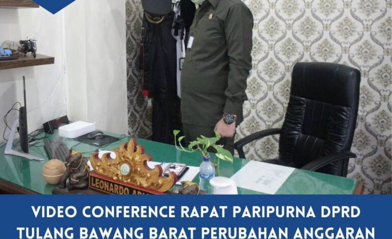  Kamis, 9 September 2021 telah dilaksanakan giat Video Conference Rapat Paripurna DPRD Kabupaten Tulang Bawang Barat membahas menganai Raperda APBD Perubahan Tahun Anggaran 2021