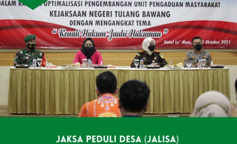  Senin, 11 Oktober 2021 telah dilaksanakan giat program Jaksa Peduli Desa (Jalisa) dengan tema “Kenali Hukum, Jauhi Hukuman”