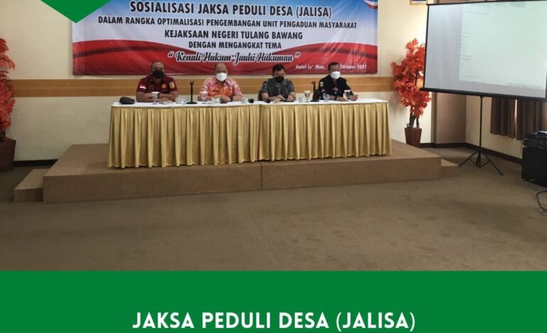  Juma’t 15 Oktober 2021, telah dilaksanakan giat Program Jaksa Peduli Desa (Jalisa) hari ke-5 (hari terakhir) dengan tema “Kenali Hukum, Jauhi Hukuman”