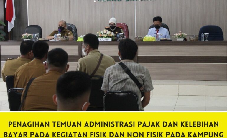  Selasa, 2 November 2021 telah dilaksanakan giat Penagihan Temuan Administrasi Pajak dan Kelebihan Bayar pada Kegiatan Fisik dan Non Fisik pada Kampung Kampung yang ada di Kabupaten Tulang Bawang