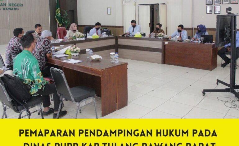  Kamis, 11 November 2021 Kejaksaan Negeri Tulang Bawang menerima kunjungan dari Dinas PUPR (Pekerjaan Umum Perumahan Rakyat) Kabupaten Tulang Bawang Barat terkait Pemaparan Pendampingan Hukum Pembangunan Ekonomi Nasional pada Dinas PUPR