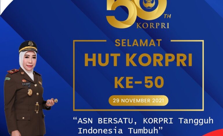  Kepala Kejaksaan Negeri Tulang Bawang Dyah Ambarwati, S.H., M.H beserta seluruh jajaran mengucapkan SELAMAT HUT KORPRI (Korps Pegawai Republik Indonesia) ke-50 “ASN Bersatu, Korpri Tangguh Indonesia Tumbuh”

@kejaksaan.ri @kemenpanrb @kejatilampung 
#kejaksaan #kejaksaanri #kejaksaannegeri #kejaritulangbawang #jaksa #jaksamenyapa #jaksakita #jaksapengacaranegara #jaksasahabatmasyarakat #hutkorpri #korpri #hutkorpri2021 #korpspegawairepublikindonesia #kemenpanrb #terusbergerakdanberkarya #berkaryauntukbangsa