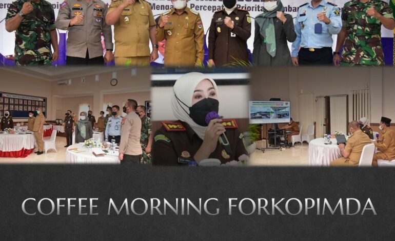  Selasa, 15 Februari 2022 telah dilaksanakan Coffee Morning Forum Koordinasi Pimpinan Daerah (FORKOPIMDA) Kabupaten Mesuji Tahun 2022 dalam rangka mensinergikan pelaksanaan program prioritas pembangunan di Kabupaten Mesuji dan membahas mengenai kasus penyebaran virus Covid-19 varian Omicron yang sudah menyebar di Kabupaten Mesuji