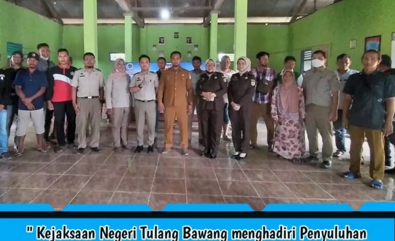  Pada Selasa, 19 April 2022 Kejaksaan Negeri Tulang Bawang Menghadiri Kegiatan Penyuluhan Pendaftaran Tanah Sistematis Lengkap ( PTSL ) di Desa Harapan Mukti, Kabupaten Mesuji