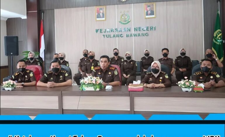  Pada Kamis, 21 April 2022, Kejaksaan Negeri Tulang Bawang  melakukan pemaparan WBK secara virtual dihadapan Kepala Kejaksaan Tinggi Lampung beserta jajaran