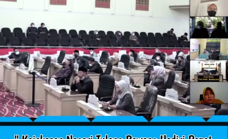  Pada Senin, 25 April 2022 telah terlaksana Rapat Paripurna LPJ Bupati Pemda Akhir Tahun Anggara 2021 pertemuan ketiga dengan agenda rapat penyampaian rekomendasi DPRD terhadap LPJ laporan evaluasi Pemda Tulang Bawang akhir Tahun Anggaran 2021