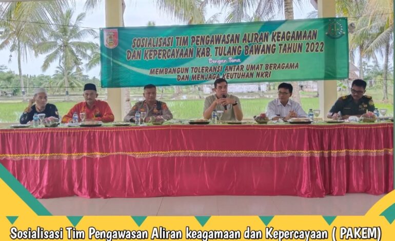 Kepala Kejaksaan Negeri Tulang Bawang menghadiri Kegiatan Sosialisasi Tim Pengawasan Aliran keagamaan dan Kepercayaan (Pakem) Kabupaten Tulang Bawang