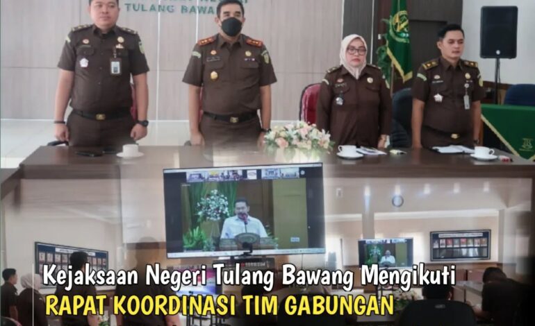  Kepala Kejaksaan Negeri Tulang Bawang mengikuti Kegiatan Rapat Koordinasi Tim Gabungan Audit Tata Kelola Industri Kelapa Sawit Antara BPKP dan Kejaksaan Republik Indonesia