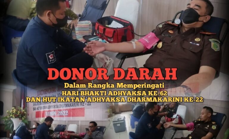  Kejaksaan Negeri Tulang Bawang melaksanakan Donor Darah dalam rangka Memperingati Hari Bhakti Adhyaksa ke -62 dan HUT Ikatan Adhyaksa Dharmarkarini ke -22 yang dilaksanakan di Aula Kejaksaan Negeri Tulang Bawang