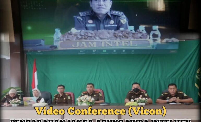  Kepala Kejaksaan Negeri Tulang Bawang mengikuti Video Conference (Vicon) Pengarahan Jaksa Agung Muda Intelijen “Evaluasi kinerja Bidang Intelijen”