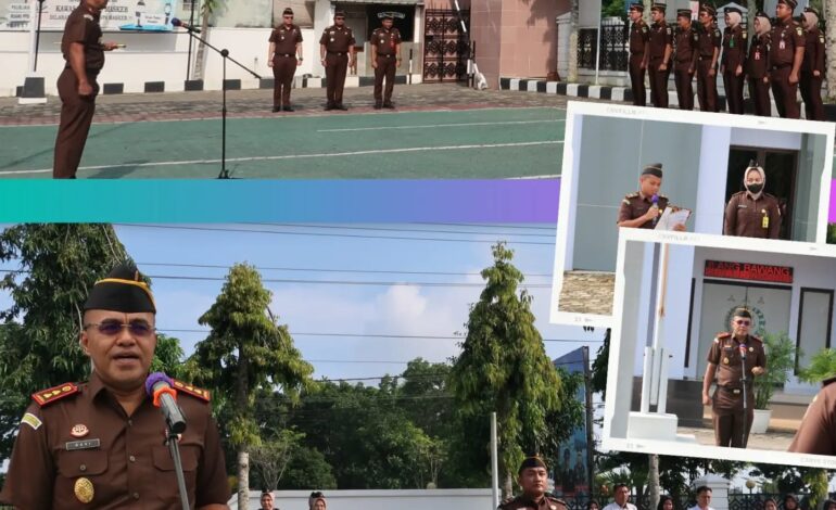  Kejaksaan Negeri Tulang Bawang melaksanakan Apel Rutin Senin Pagi Disertai Pembacaan Core Value Dan Employer Branding ASN