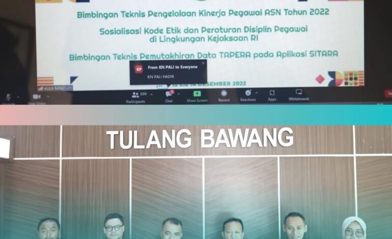  Kejaksaan Negeri Tulang Bawang Mengikuti Zoom Meeting Kegiatan Bimbingan Teknis dan Sosialisasi Kejaksaan Republik Indonesia