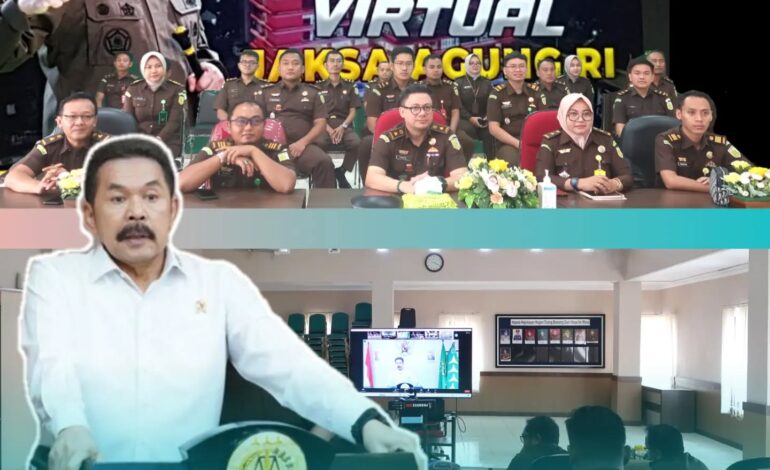  Kejaksaan Negeri Tulang Bawang Mengikuti Video Conference (Vicon) Kunjungan Kerja Jaksa Agung Republik Indonesia