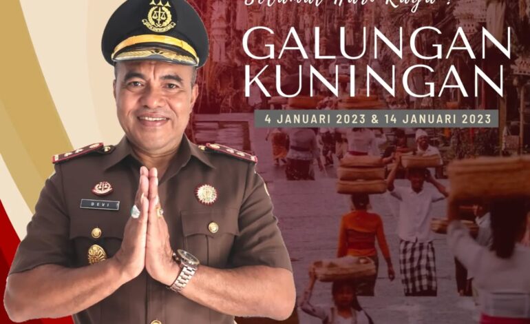  Kepala Kejaksaan Negeri Tulang Bawang Beserta Seluruh Pegawai Kejaksaan Negeri Tulang Bawang Mengucapkan Selamat Hari Raya Galungan dan Kuningan 2023.
@kejaksaan.ri @kejatilampung