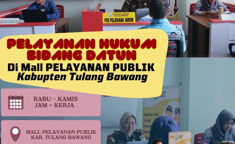  Kejaksaan Negeri Tulang Bawang Melakukan Pelayanan Hukum Bidang Datun di Mall Pelayanan Publik (MPP) Kabupaten tulang bawang