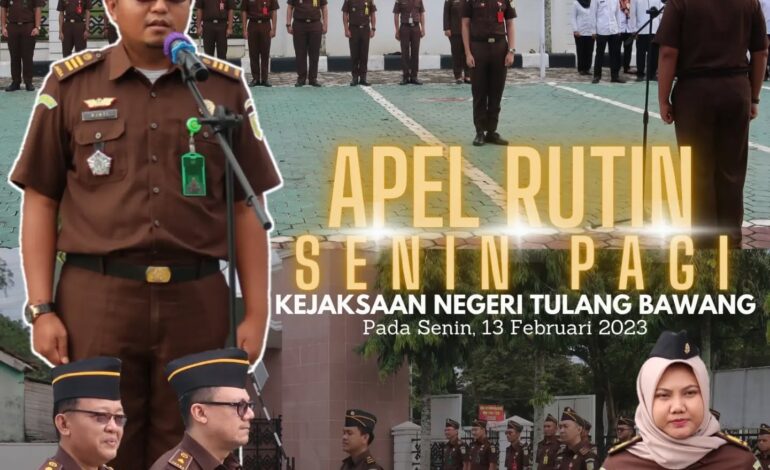  Kejaksaan Negeri Tulang Bawang melaksanakan Apel Rutin Senin pagi disertai Pembacaan Core Value Dan Employer Branding ASN