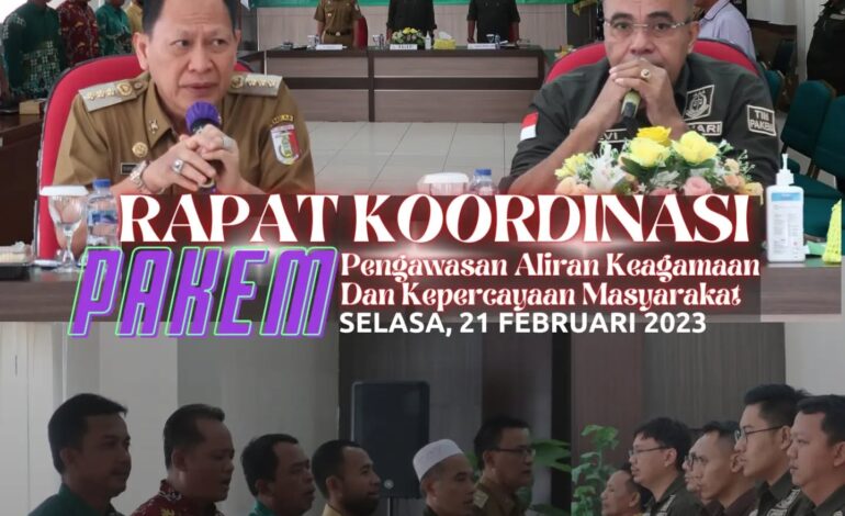  Kejaksaan Negeri Tulang Bawang melakukan Kegiatan Rapat Koordinasi Pengawasan Aliran Keagamaan dan Kepecayaan Masyarakat (Pakem) Kabupaten Tulang Bawang Tahun 2023
