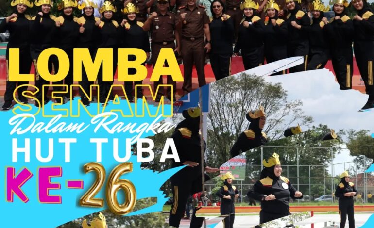  Kejaksaan Negeri Tulang Bawang berpartisipasi Mengikuti Lomba Senam Dalam Rangka Memperingati Hari Ulang Tahun Tulang Bawang Ke-26 Tahun