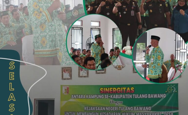  Kejaksaan Negeri Tulang Bawang melakukan Kegiatan Sinergitas Antara Kampung Se-Kabupaten Tulang Bawang Dengan Kejaksaan Negeri Tulang Bawang Untuk Membangun Kesadaran Masyarakat Desa