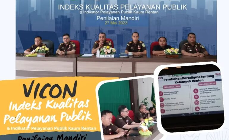  Kejaksaan Negeri Tulang Bawang Mengikuti Video Conference (VICON) Indeks Kualitas Pelayanan Publik & Indikator Pelayanan Publik Kaum Rentan