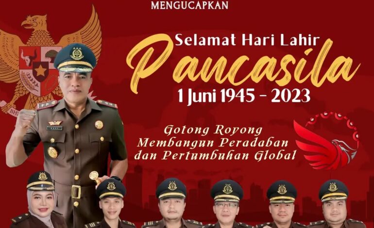  Kepala Kejaksaan Negeri Tulang Bawang Beserta Seluruh Jajaran Mengucapkan “Selamat Hari Lahir Pancasila ”1 Juni 1945 – 1 Juni 2023. Gotong Royong Membangun Peradaban dan Pertumbuhan Global. 
@kejaksaan.ri @kejatilampung