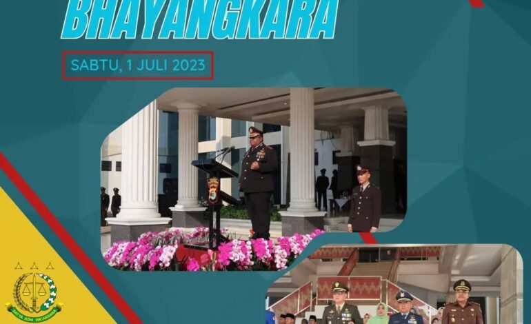  Kejaksaan Negeri Tulang Bawang Mengikuti Kegiatan Upacara HUT Bhayangkara yang ke – 77 Tahun
