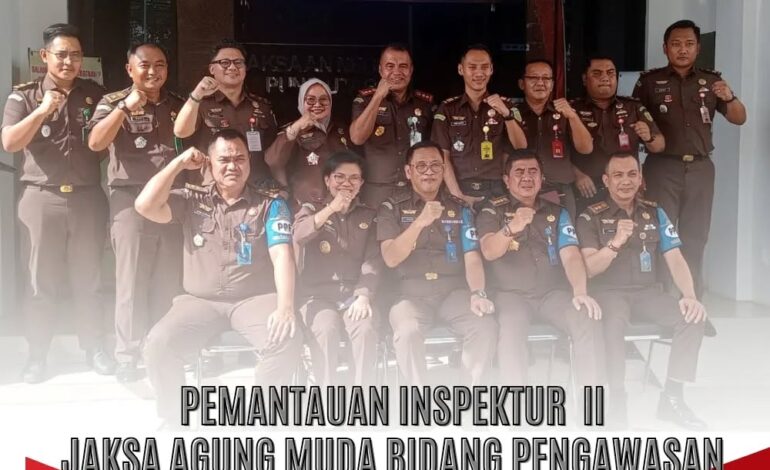  Kejaksaan Negeri Tulang Bawang mengikuti Kegiatan Inspeksi Pemantauan Inspektur Jaksa Agung Muda Bidang Pengawasan Kejaksaan Republik Indonesia di Kejaksaan Negeri Lampung Utara