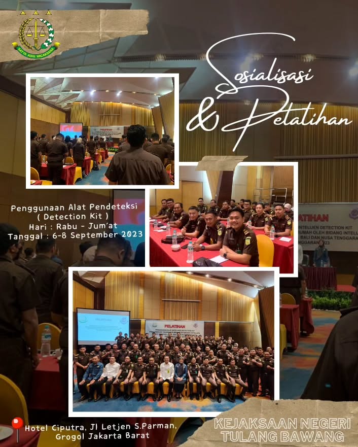 Kejaksaan Negeri Tulang Bawang Mengikuti Kegiatan sosialisasi dan Pelatihan Penggunaan Alat Pendeteksi ( Detection Kit ) Untuk Pengawasan Tahanan kota dan Tahanan Rumah