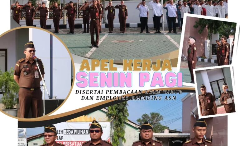  Kejaksaan Negeri Tulang Bawang melaksanakan Apel Rutin Senin Pagi Disertai Pembacaan Core Value Dan Employer Branding ASN