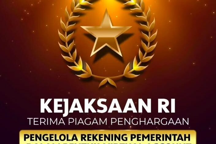  Kejaksaan Republik Indonesia menerima Piagam Penghargaan sebagai Pengelola Rekening Pemerintah dalam Bentuk Virtual Account (VA) untuk jenis Rekening Penerimaan