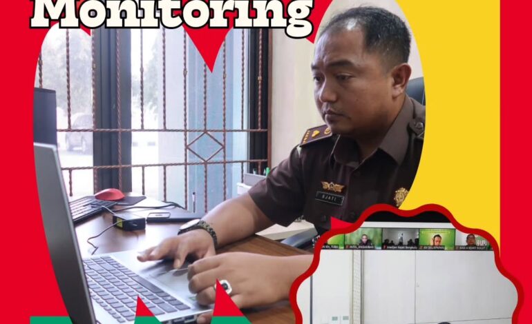  Kejaksaan Negeri Tulang Bawang Mengikuti Video Conference (Vicon) Monitoring Pelaksanaan Rekomendasi RAKERNIS Bidang Intelijen Tahun 2023