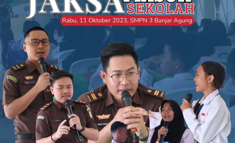  Kejaksaan Negeri Tulang Bawang melakukan Penyuluhan Hukum dalam Program Jaksa Masuk Sekolah (JMS) Di SMPN 3 Banjar Agung masih dengan Tema “Kenali Hukum, Jauhi Hukuman “