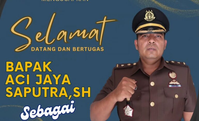  Keluarga Besar Kejaksaan Negeri Tulang Bawang Mengucapkan “ Selamat Datang dan Bertugas ”Bapak Aci Jaya Saputra,SH sebagai Kepala Seksi Tindak Pidana Umum Kejaksaan Negeri Tulang Bawang