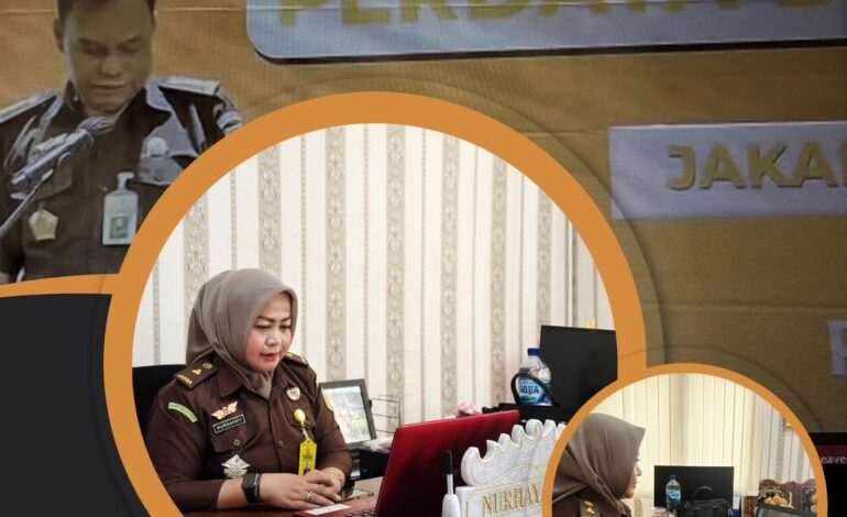 Kejaksaan Negeri Tulang Bawang Mengikuti Video Conference (Vicon)