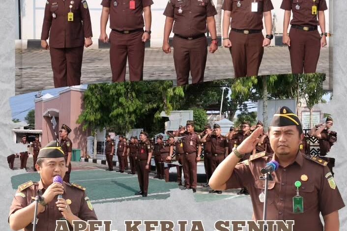  Kejaksaan Negeri Tulang Bawang melaksanakan Apel Kerja Senin disertai Pembacaan Core Value Dan Employer Branding ASN