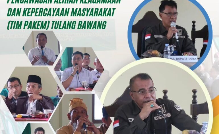  Kejaksaan Negeri Tulang Bawang Melakukan Kegiatan Rapat Koordinasi Pengawasan Aliran Keagamaan dan Kepecayaan Masyarakat (Tim Pakem) Kabupaten Tulang Bawang Tahun 2023 di aula Kantor Kampung Penawar Rejo Kecamatan Banjar Margo Kabupaten Tulang Bawang