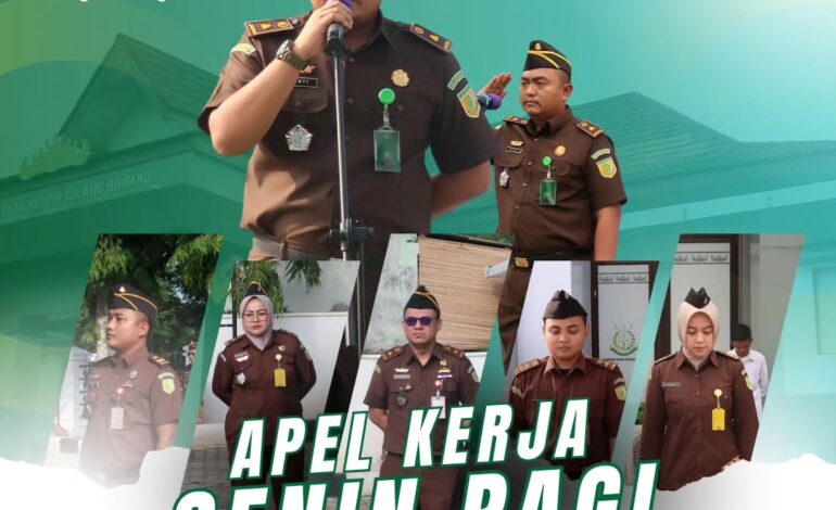  Kejaksaan Negeri Tulang Bawang melaksanakan Apel Kerja Senin disertai Pembacaan Core Value Dan Employer Branding ASN