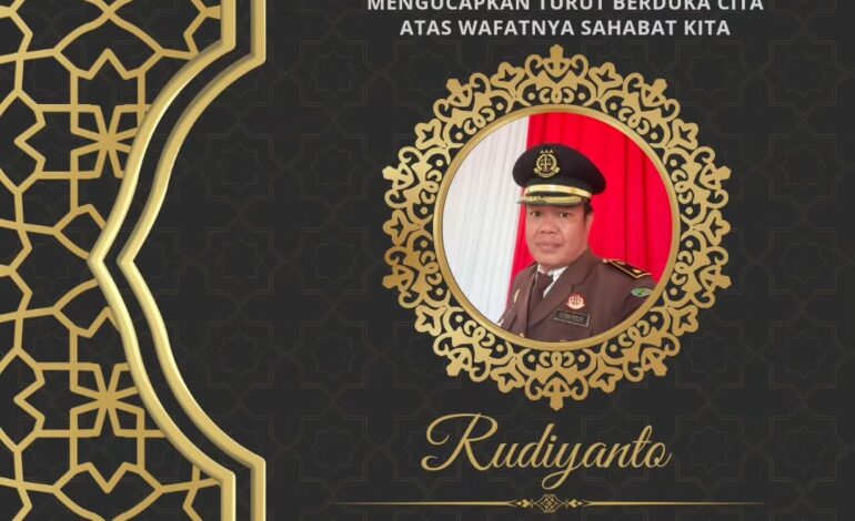  Kepala Kejaksaan Negeri Tulang Bawang Beserta Seluruh Jajaran Mengucapkan “ Turut Berduka Cita atas Wafatnya Rudiyanto Jaksa Fungsional Kejaksaan Tinggi Lampung ” Semoga amal ibadah beliau diterima disisi-Nya, dan keluarga yang ditinggalkan di beri ketabahan. 

@kejatilampung