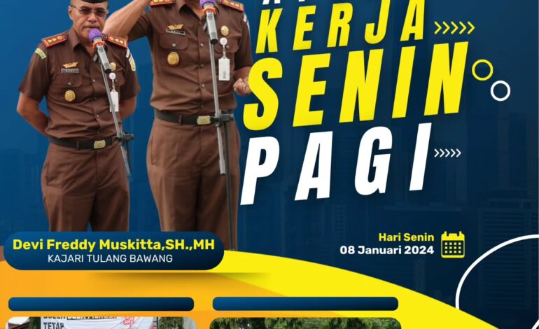  Kejaksaan Negeri Tulang Bawang melaksanakan Apel Kerja Senin disertai Pembacaan Core Value Dan Employer Branding ASN
