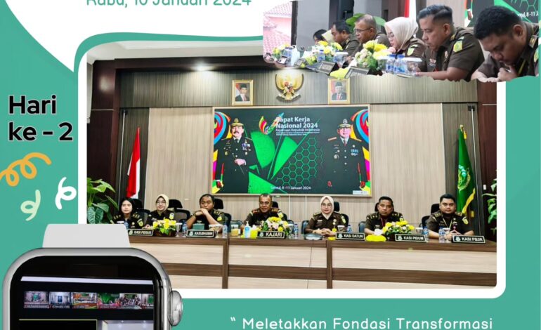  Kejaksaan Negeri Tulang Bawang mengikuti Video Conference (Vicon) Hari ke- 2 (Dua) Pembukaan Rapat Kerja Nasional Tahun 2024