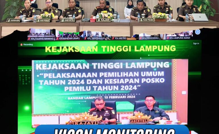  Kejaksaan Negeri Tulang Bawang mengikuti Video Conference (Vicon) Monitoring Pelaksanaan Pemilihan Umum Tahun 2024 Dan Kesiapan Posko Pemilu Tahun 2024
