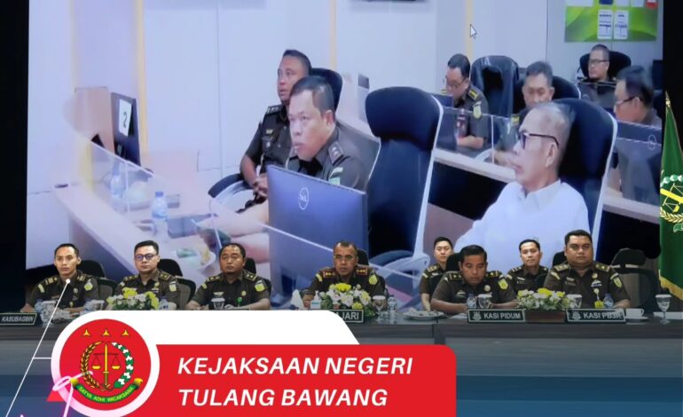  Kejaksaan Negeri Tulang Bawang mengikuti Video Conference (Vicon) Koordinasi Kesiapan Posko Pemilu Kejaksaan