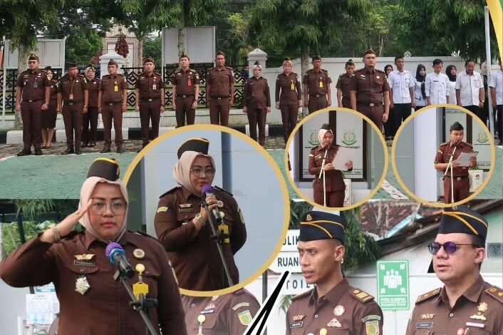  Kejaksaan Negeri Tulang Bawang melaksanakan Apel Kerja Senin pagi disertai Pembacaan Core Value Dan Employer Branding ASN