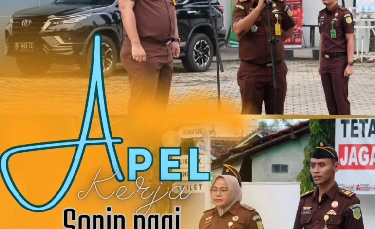  Kejaksaan Negeri Tulang Bawang melaksanakan Apel Kerja Senin pagi disertai Pembacaan Core Value Dan Employer Branding ASN