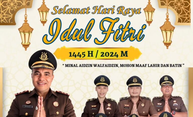  Kepala Kejaksaan Negeri Tulang Bawang Beserta Seluruh Jajaran Kejaksaan Negeri Tulang Bawang Mengucapkan “ Selamat Hari Raya Idul Fitri 1445 H / 2024 M ” Minal Aidzin Walfaidzin, Mohon Maaf Lahir dan Batin. 

@kejaksaan.ri @kejatilampung